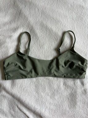 Green Aerie Scoop Bikini Top, Size Large